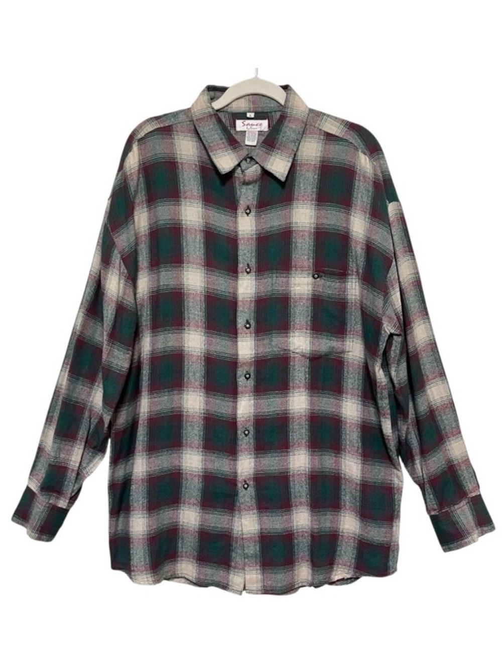 Sauce by Berne Plaid Shirt Country Lumber Jack Ranch 100% Cotton Button Up Men L
